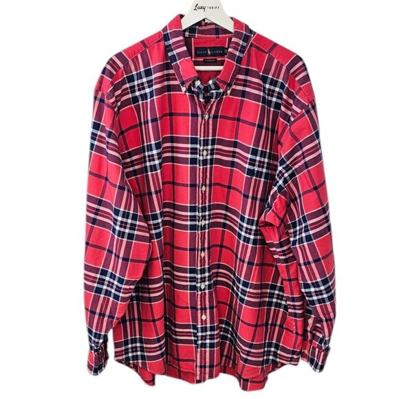 Ralph Lauren Mens Classic Fit Long Sleeve Button Down Shirt, Plaid, Size 2XB - Picture 1 of 8
